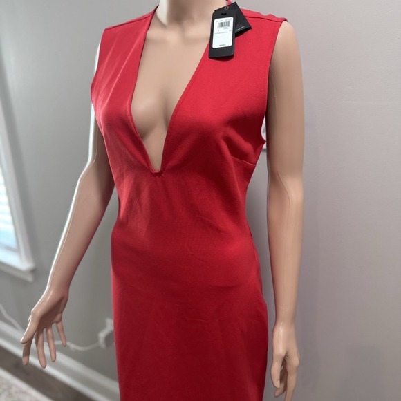 Guess Jules Backless Midi Dress Tango Red Women's Size L NWT Sexy Cocktail Party - Picture 1 of 8